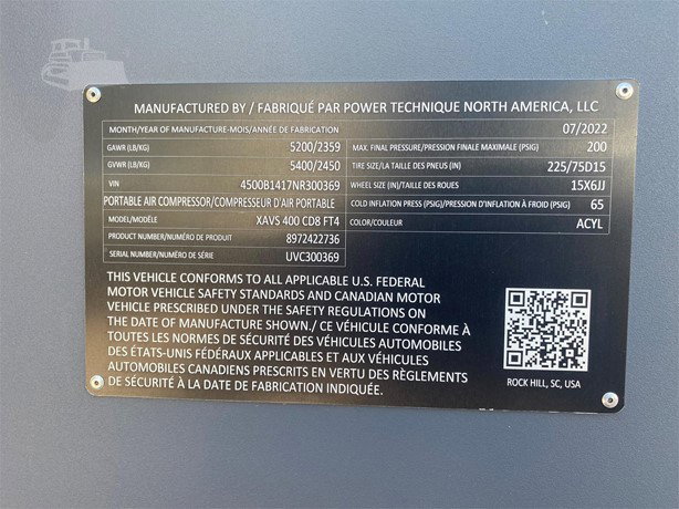 2022 Atlas Copco XAVS400CD Compressor - Mobile for sale — view 4