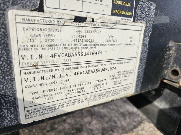 2016 Doosan Compressor - Mobile for sale — view 2