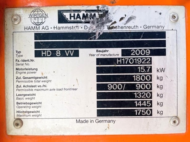 2009 Hamm HD8VV Road - Compactor - Drum for sale — view 3