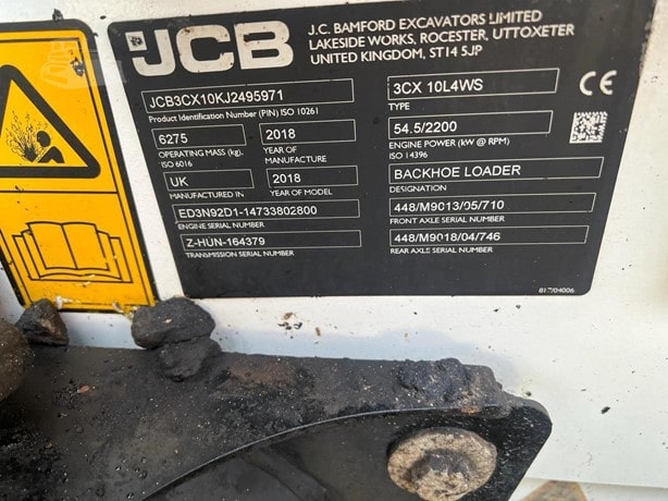 2018 JCB Loader - Backhoe for sale — view 4