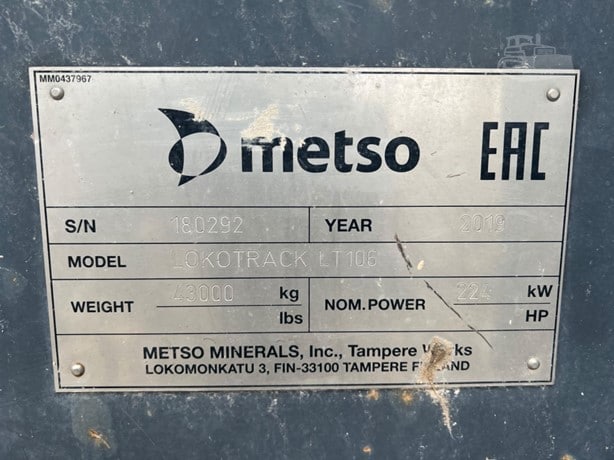 2019 Metso Lokotrack LT106 Quarry - Crusher for sale — view 2