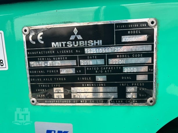 2018 Mitsubishi FG20NT Gas Forklift for sale — view 5