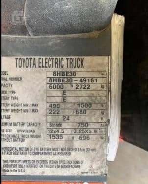 2018 Toyota 8HBE40 Pallet Truck for sale — view 4