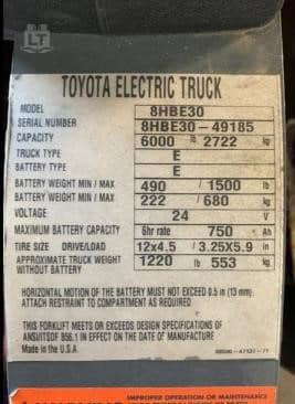2018 Toyota 8HBE40 Pallet Truck for sale — view 4
