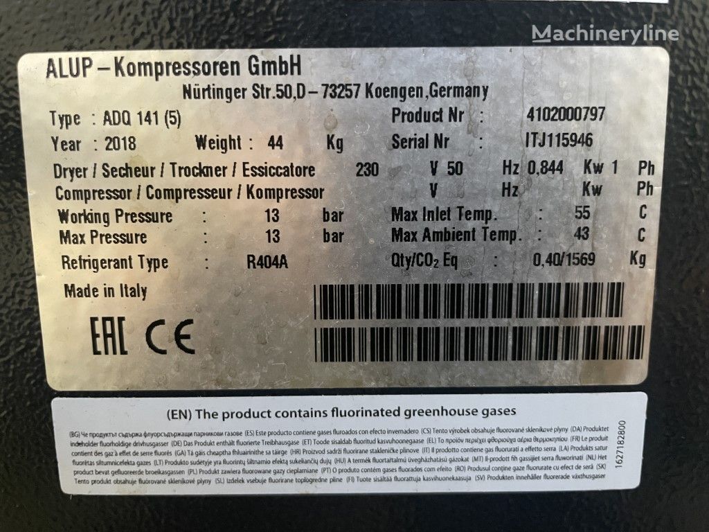 Alup ADQ 141 Luchtdroger 2.350 L-MIN. 14 BAR Compressor for sale — view 4