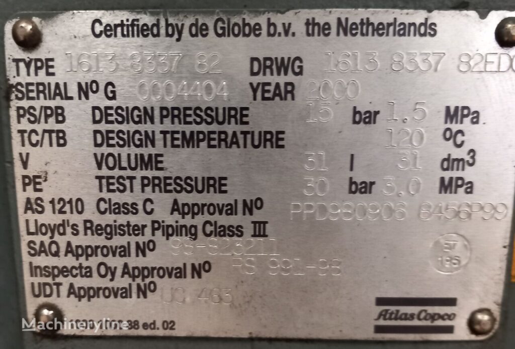 2000 Atlas Copco GA 30 FF Compressor - Stationary for sale — view 4