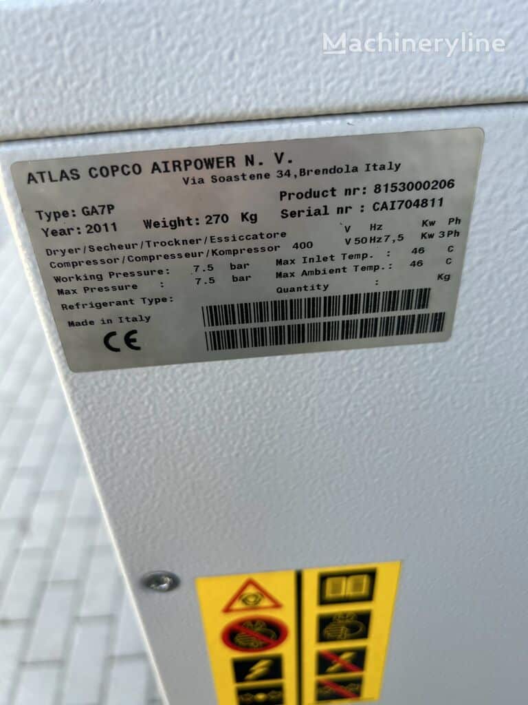 2011 Atlas Copco GA 7 Compressor - Stationary for sale — view 5