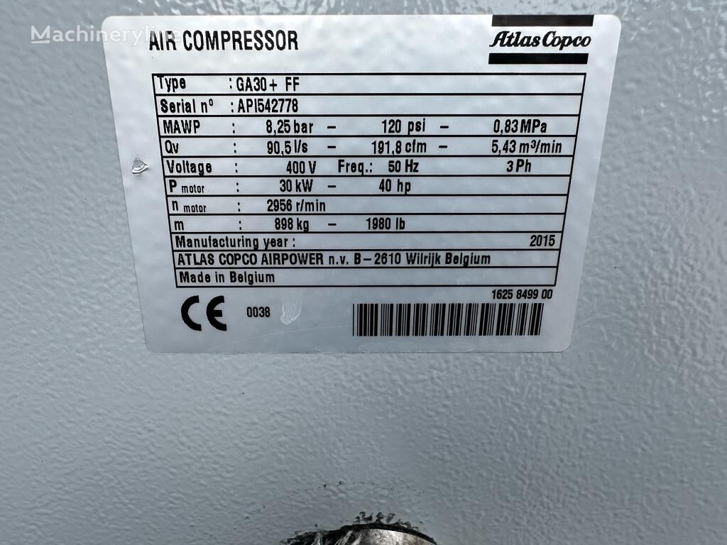 2015 Atlas Copco Compressor - Stationary for sale — view 4