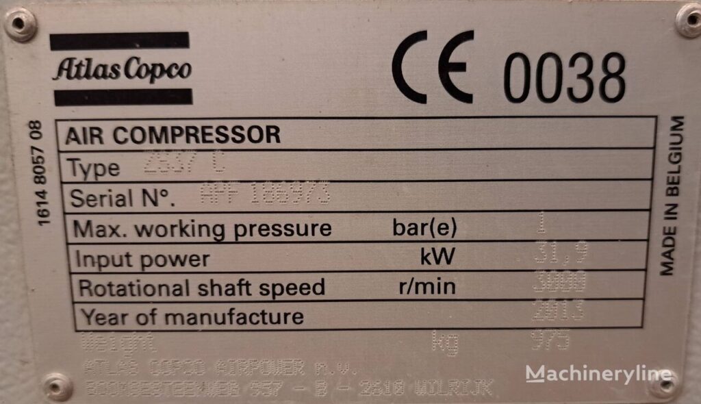 2013 Atlas Copco ZS 37 Compressor - Stationary for sale — view 2