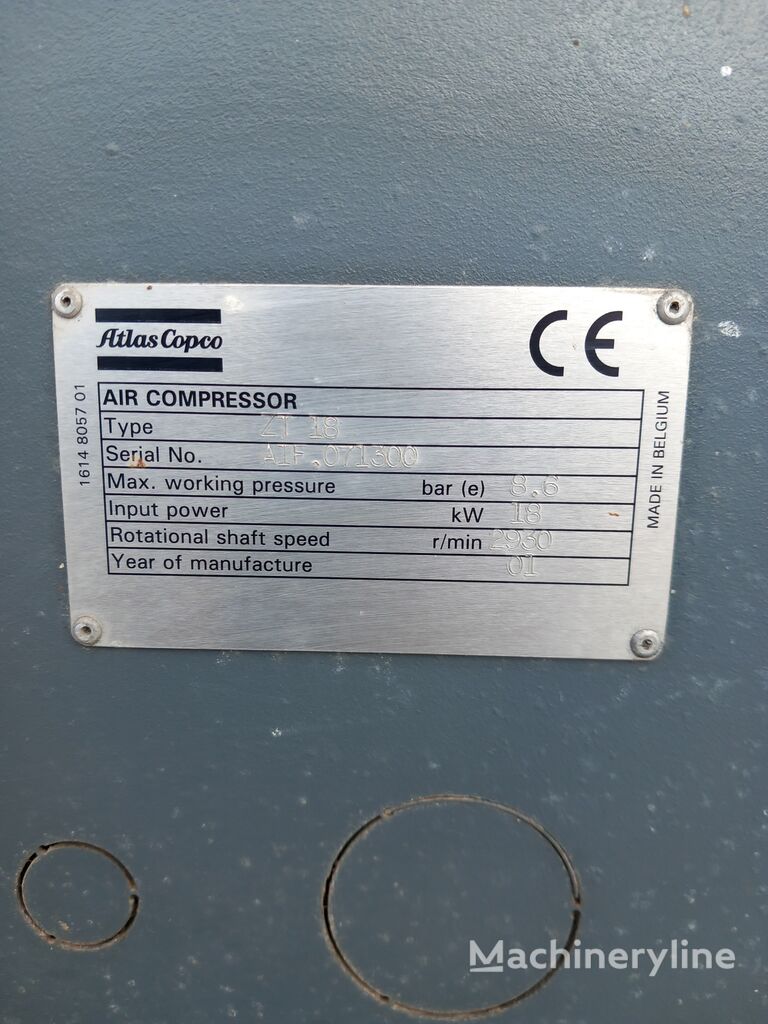 2001 Atlas Copco ZT 18 Compressor - Stationary for sale — view 3