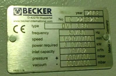 2008 Becker Compressor - Stationary for sale — view 2