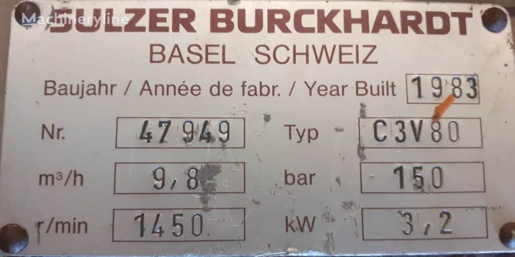 Burckhardt Compression C 3 V 80 Compressor for sale — view 5