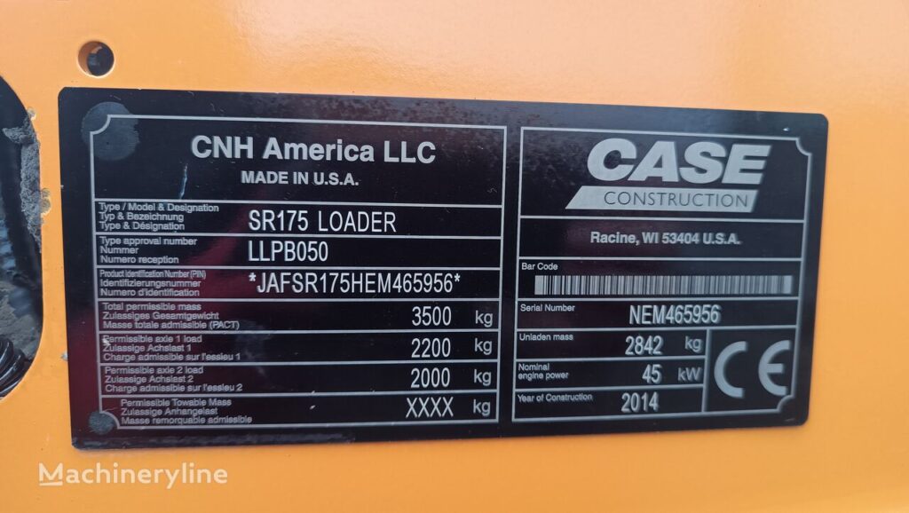 2014 Case SR 175 Loader - Wheel Skid Steer for sale — view 5
