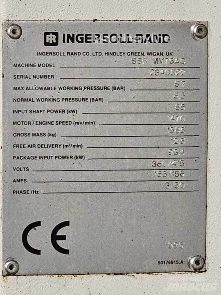 Ingersoll Rand MM75 Compressor - Mobile for sale — view 3