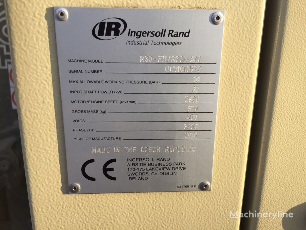 2016 Ingersoll Rand R 30 Compressor - Stationary for sale — view 3