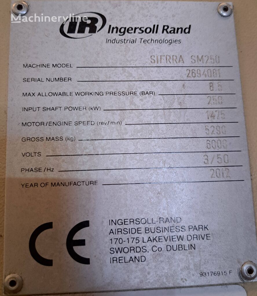 2012 Ingersoll Rand Sierra SM 250 Compressor - Stationary for sale — view 5