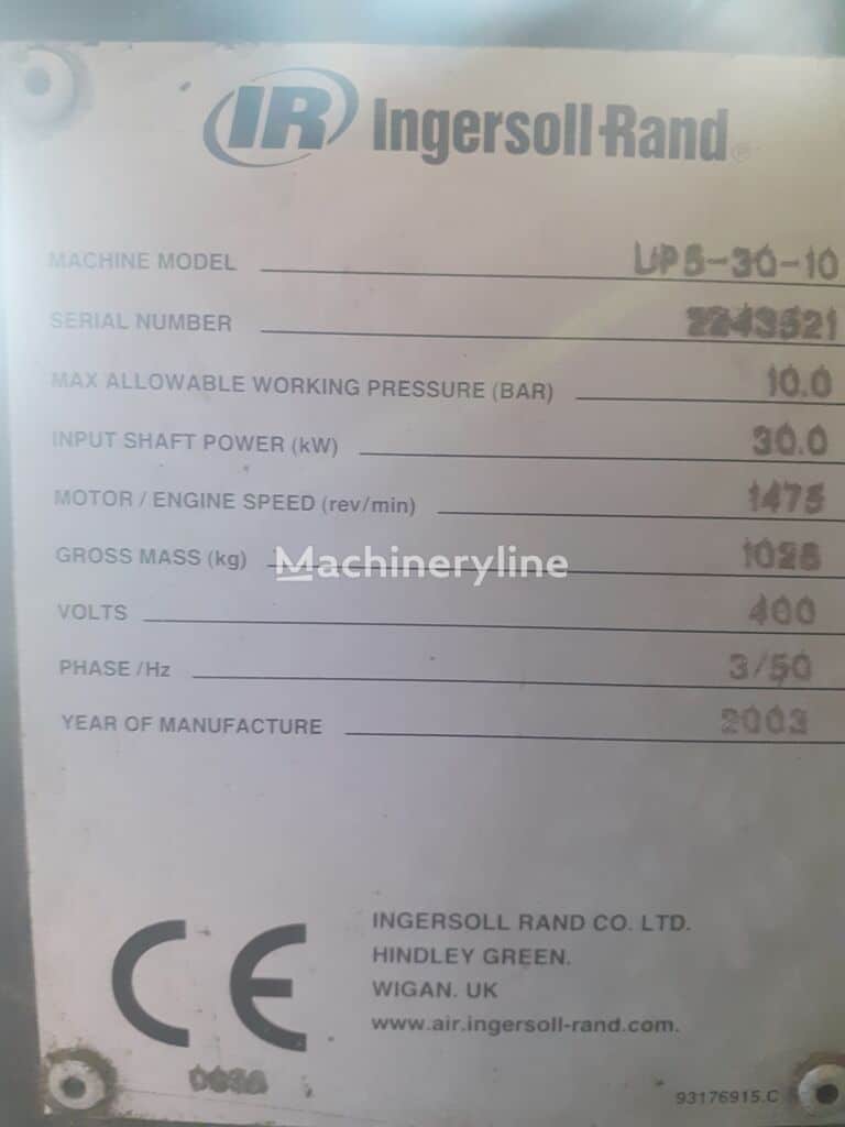 2003 Ingersoll Rand UP-5 -30-10 Compressor - Stationary for sale — view 4