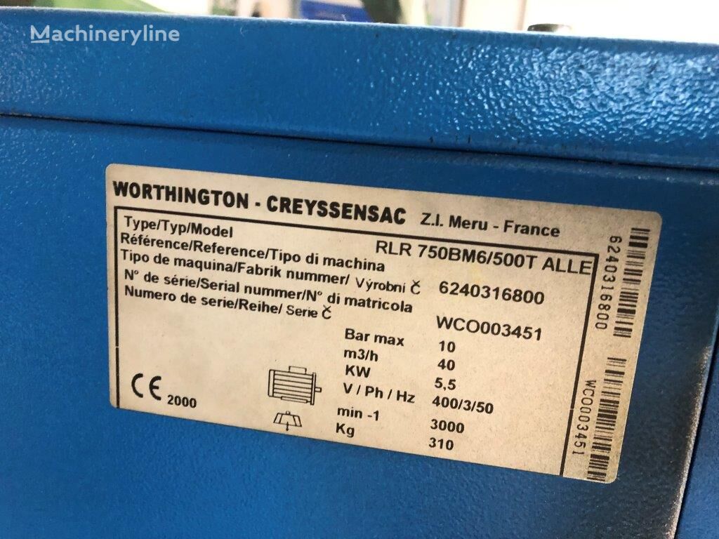 Worthington Creyssensac Rollair RLR 750 BM 6 500 T Compressor for sale — view 3