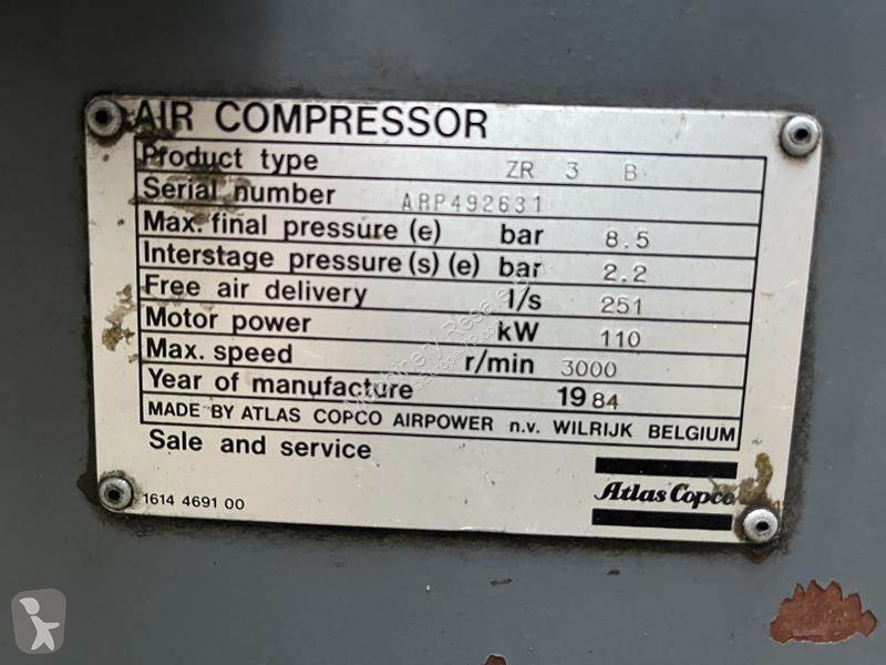 1984 Atlas Copco ZR 3 B Compressor - Mobile for sale — view 2