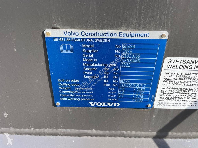 2022 Volvo L 60 H Bucket Attachment - Bucket for sale — view 2