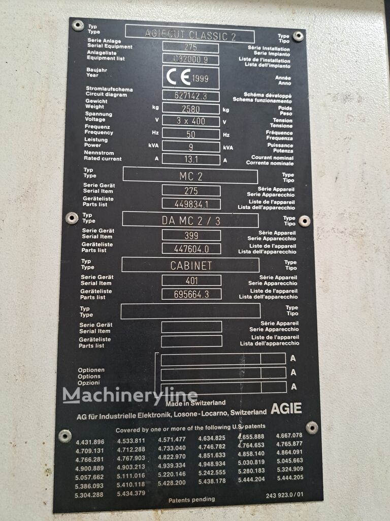 1999 Agie Agiecut CLASSIC2 Machining Center for sale — view 4