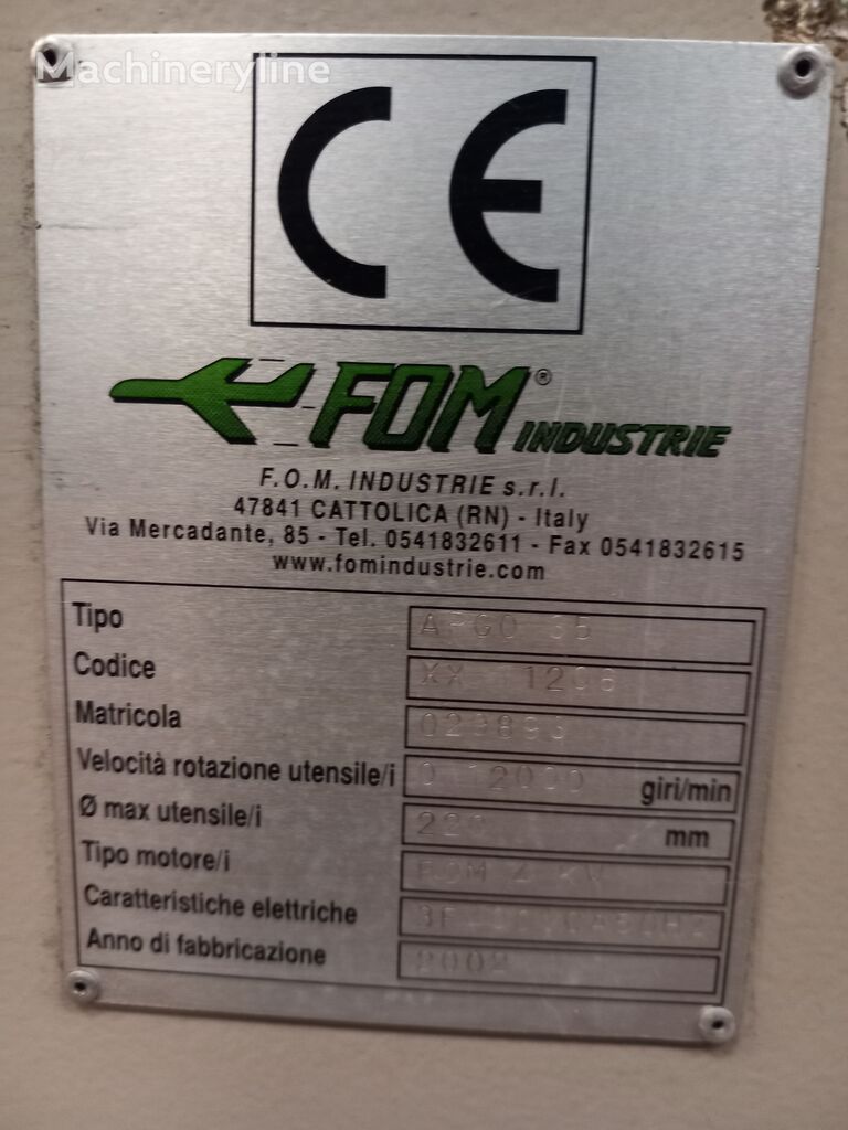 2002 FOM Industrie Argo 35 Machining Center for sale — view 3