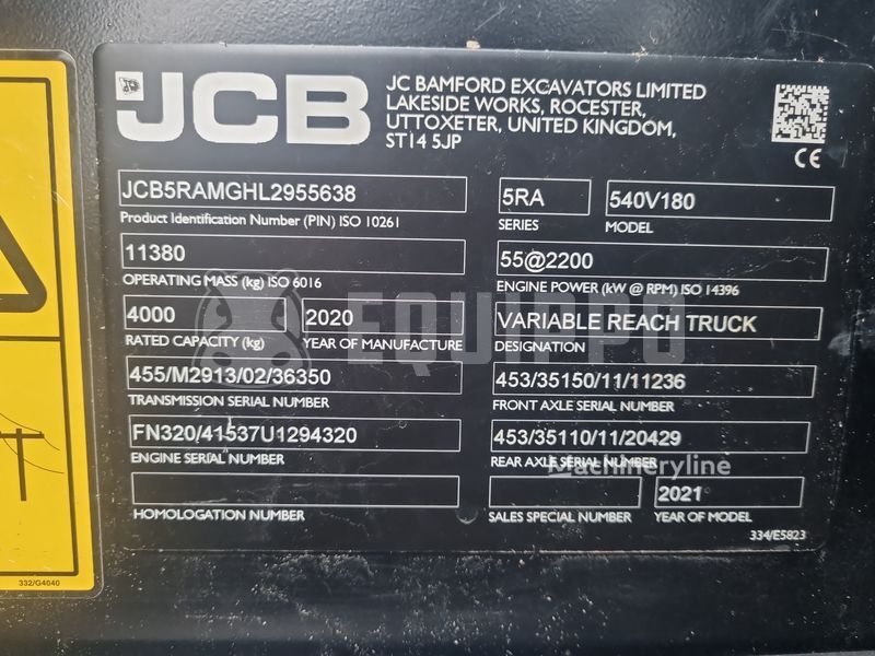 2020 JCB 540-180 18M Telehandler for sale — view 5