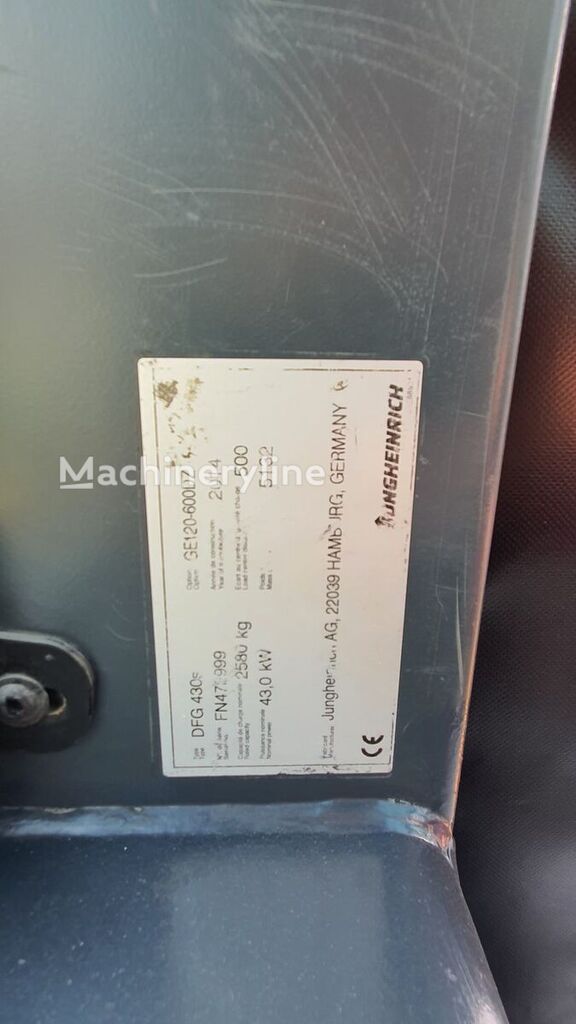 2014 Jungheinrich DFG 430 S Diesel Forklift for sale — view 3