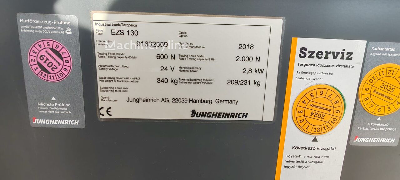 2018 Jungheinrich EZS130 LI-ION Tow Tractor for sale — view 5