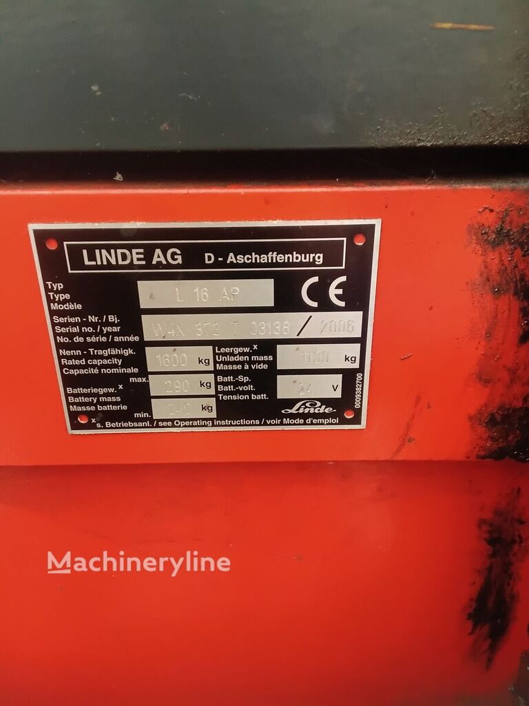2006 Linde L 16 AP Pallet Truck for sale — view 3