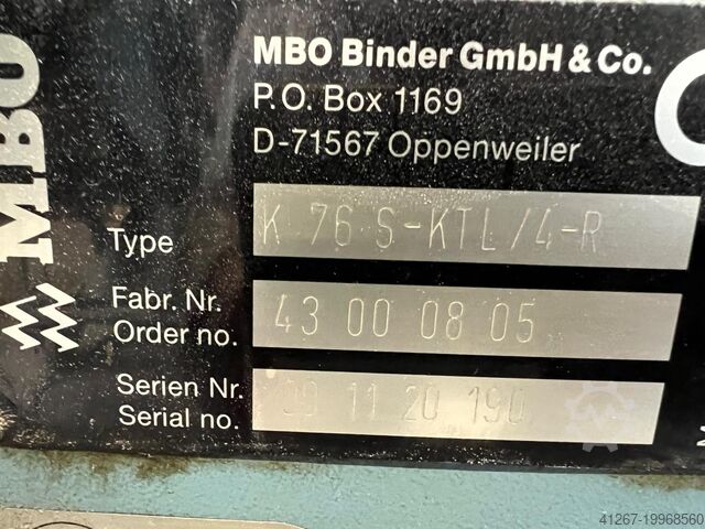 2000 MBO K 76-4 S KTL-4R Folding Machine for sale — view 4