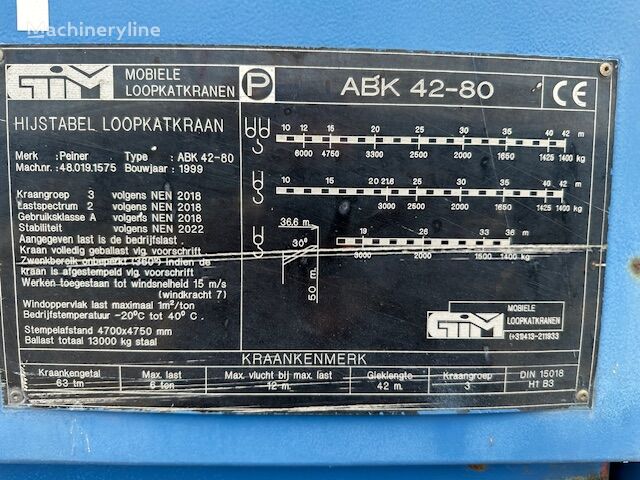 1999 Peiner ABK 42-80 All Terrain Crane for sale — view 3