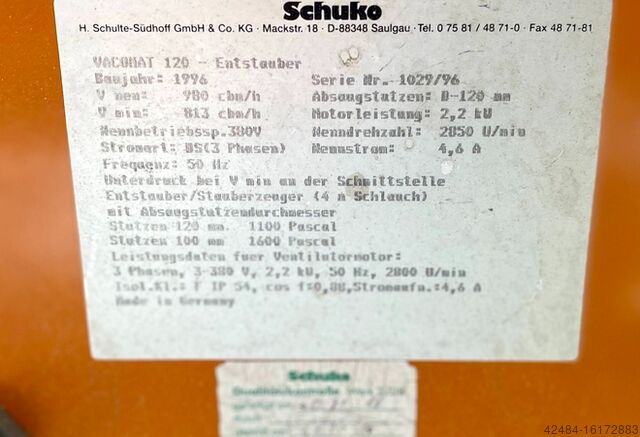 1996 Schuko Vacomat 120 Dust Collector for sale — view 4