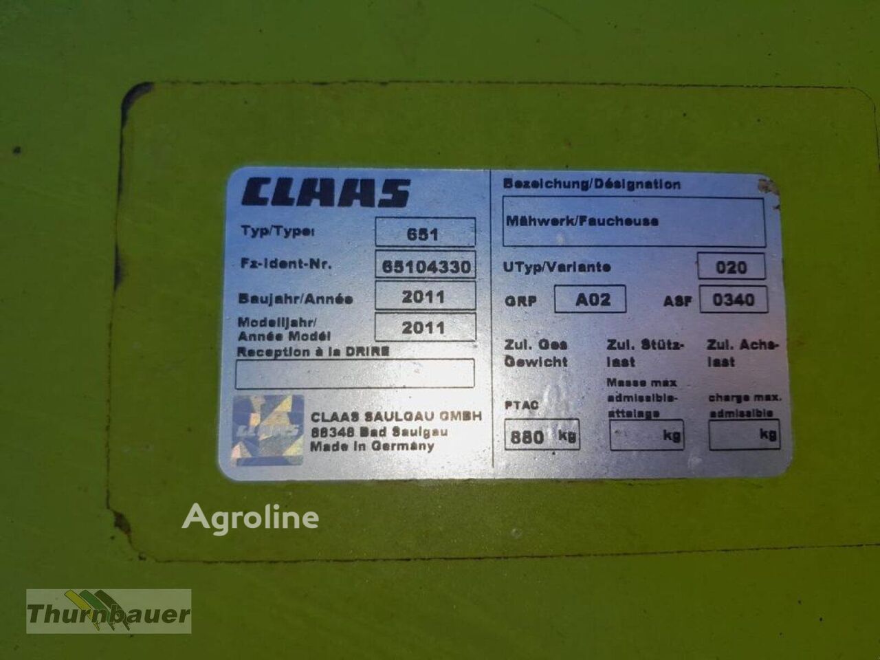 2011 Claas Disco 3050 FC Hay - Mower for sale — view 3