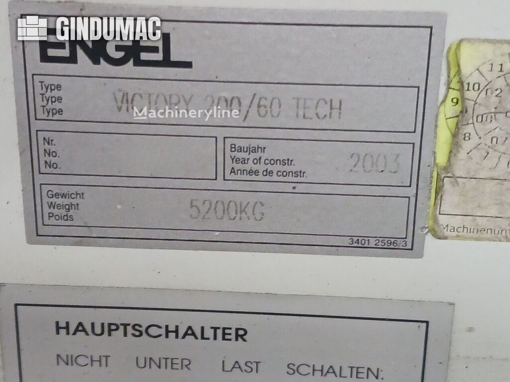 2003 Engel Victory 200 60 Injection Molding for sale — view 5