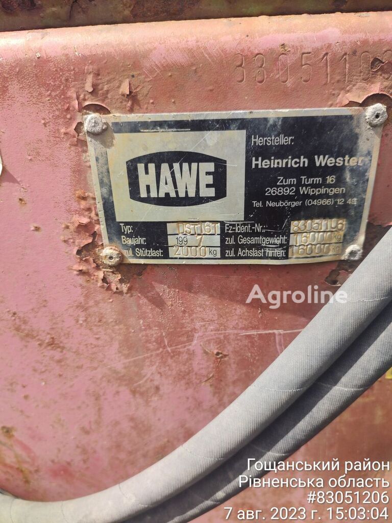 1997 Hawe DST 16 Manure - Spreader for sale — view 5