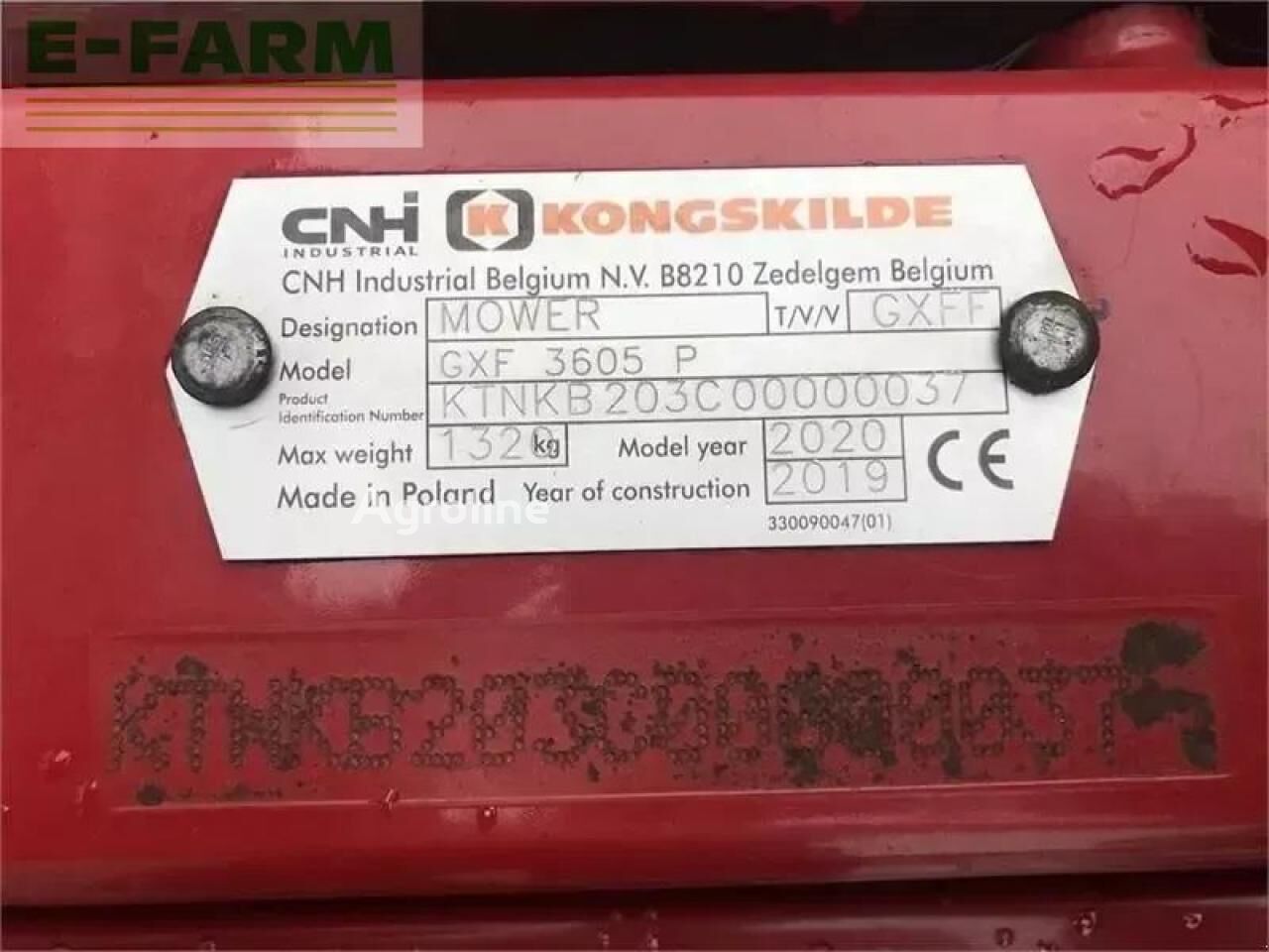 2020 Kongskilde GXF 3605P Fron Hay - Mower for sale — view 3