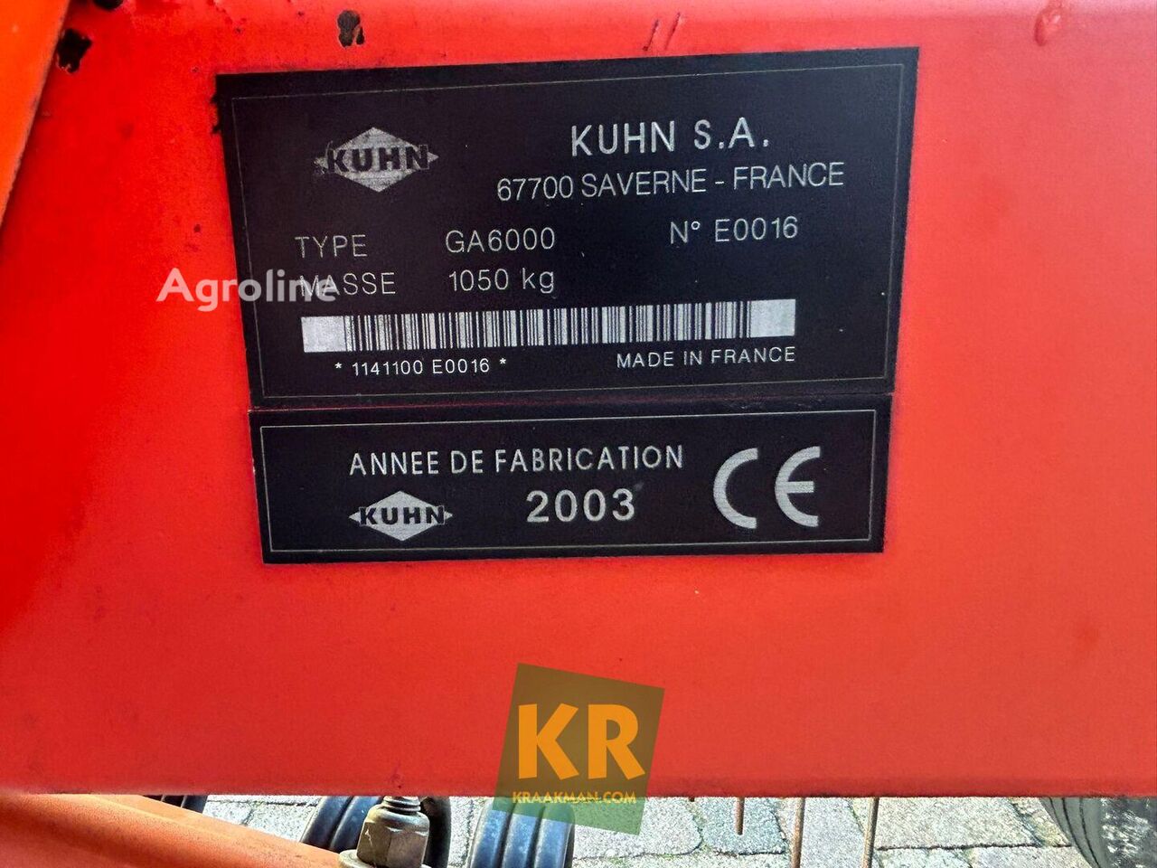 2003 Kuhn GA 6000 Hay - Rake for sale — view 2