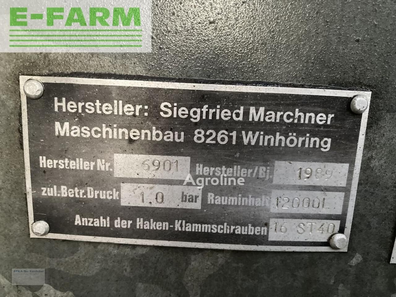 1989 Marchner FW12000 Manure - Spreader for sale — view 4