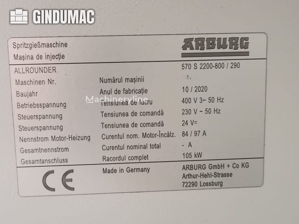 2020 Arburg 570 S 2200-800 Injection Molding for sale — view 2