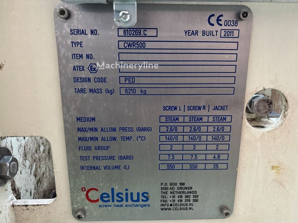 2011 Celsius CWR-500 Contin Dryer for sale — view 4