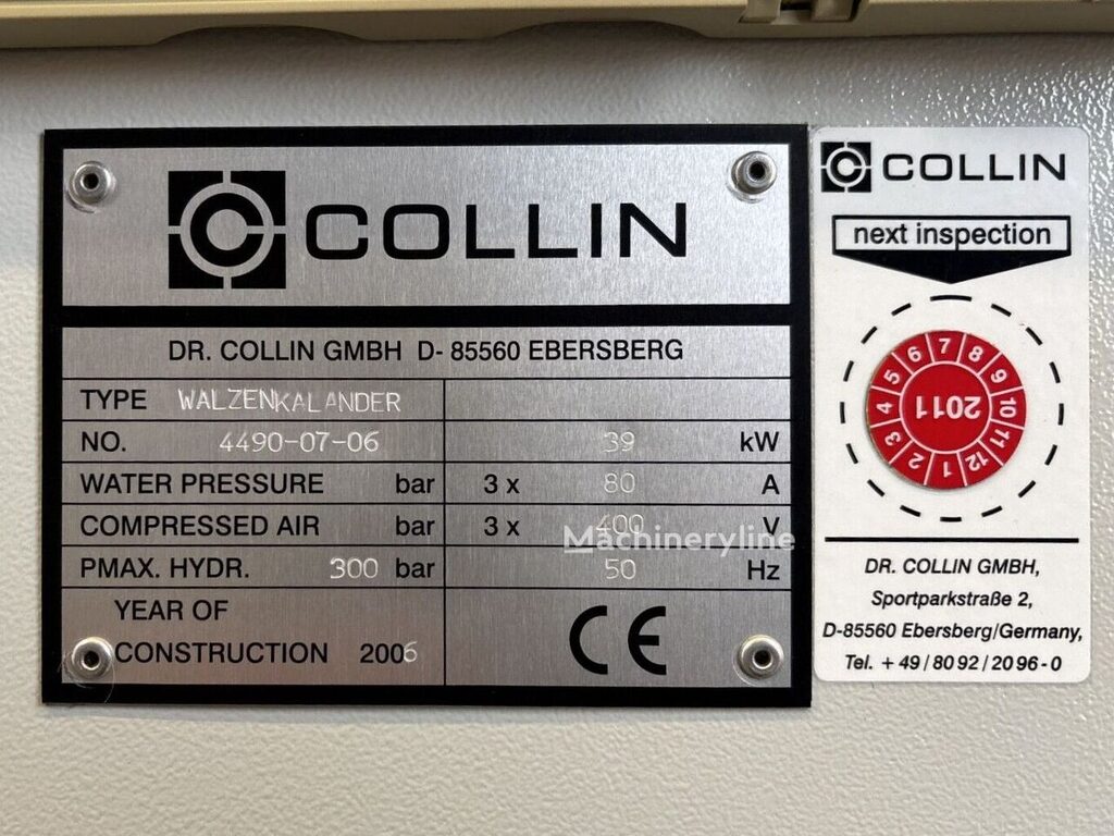 2006 Collin Roll Calander Mixer and Blender for sale — view 3