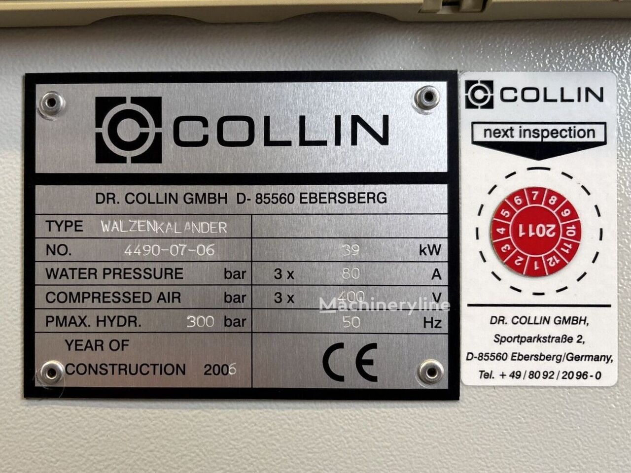 2006 Collin Roll Calander Mixer and Blender for sale — view 3