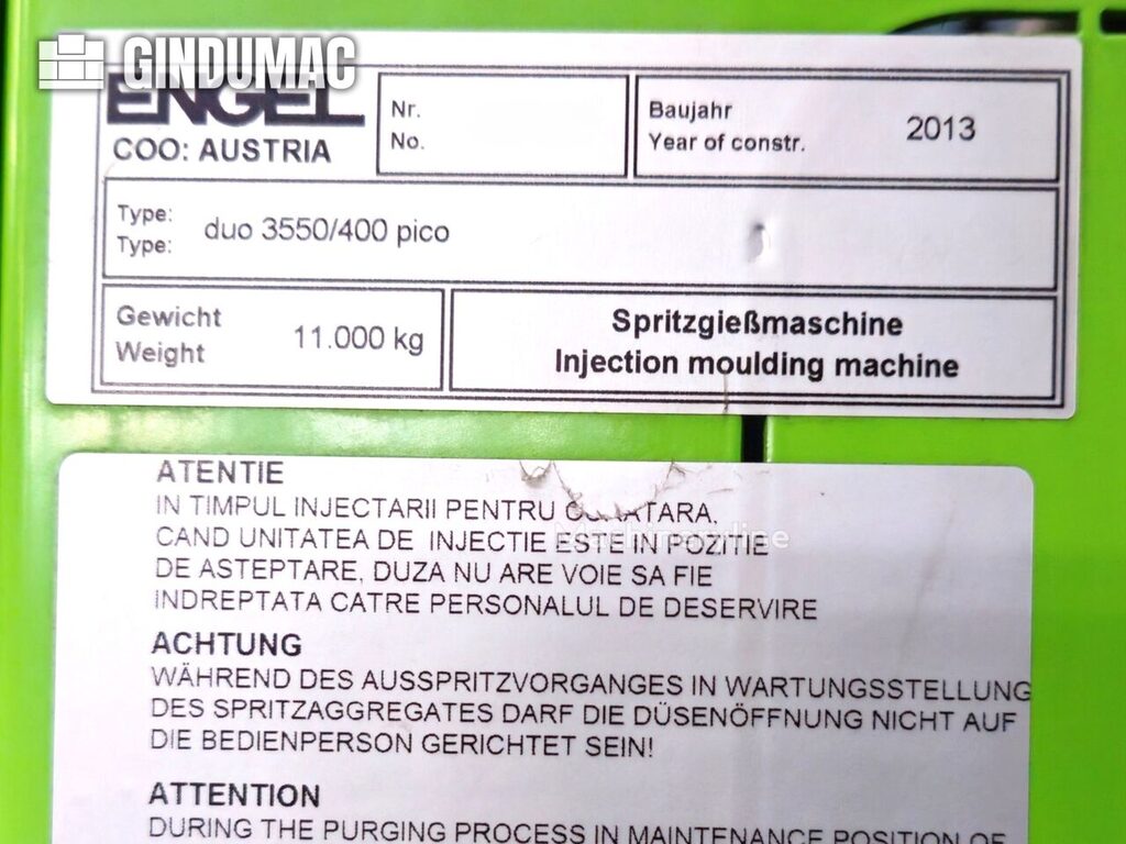 2013 Engel DUO 3550 400 P Injection Molding for sale — view 2