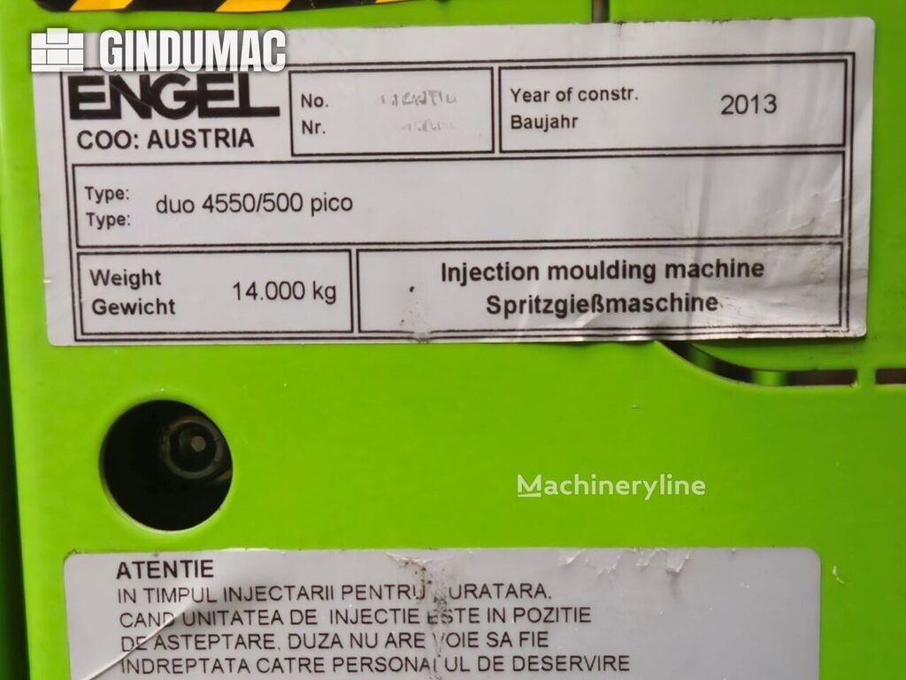 2013 Engel DUO 4550 500 P Injection Molding for sale — view 3