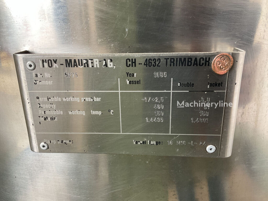 1985 Fryma VME 400 - Proc Mixer and Blender for sale — view 4