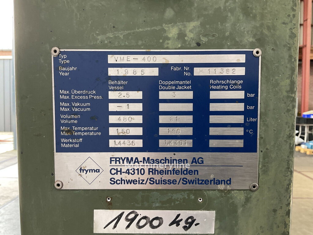 1985 Fryma VME 400 - Proc Mixer and Blender for sale — view 5