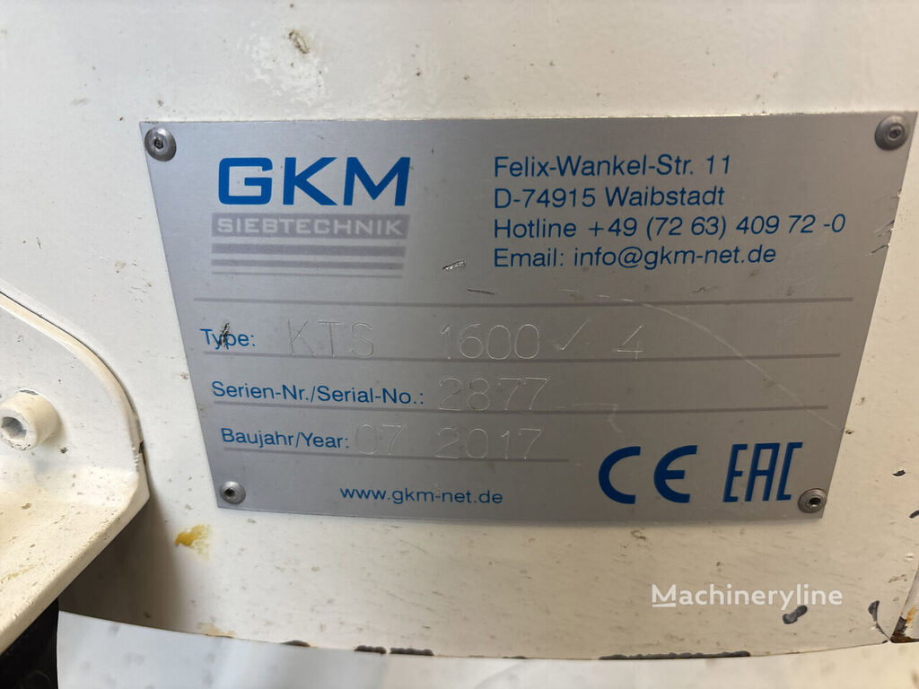 2017 GKM Siebtechnik KTS-1600 4 - T Mixer and Blender for sale — view 4