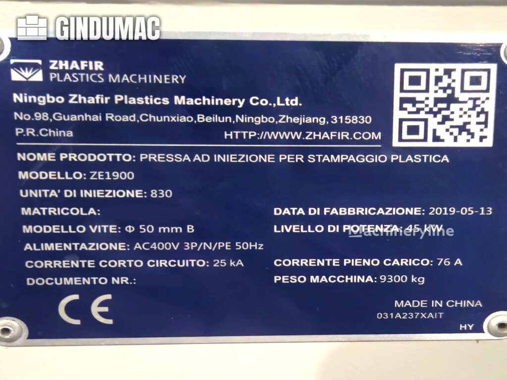 2019 Haitian ZE1900 Injection Molding for sale — view 2