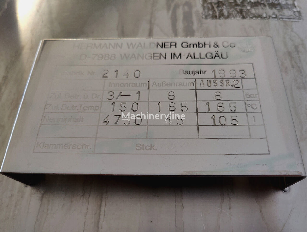 Hermann Waldner 2000L Tank Container for sale — view 4